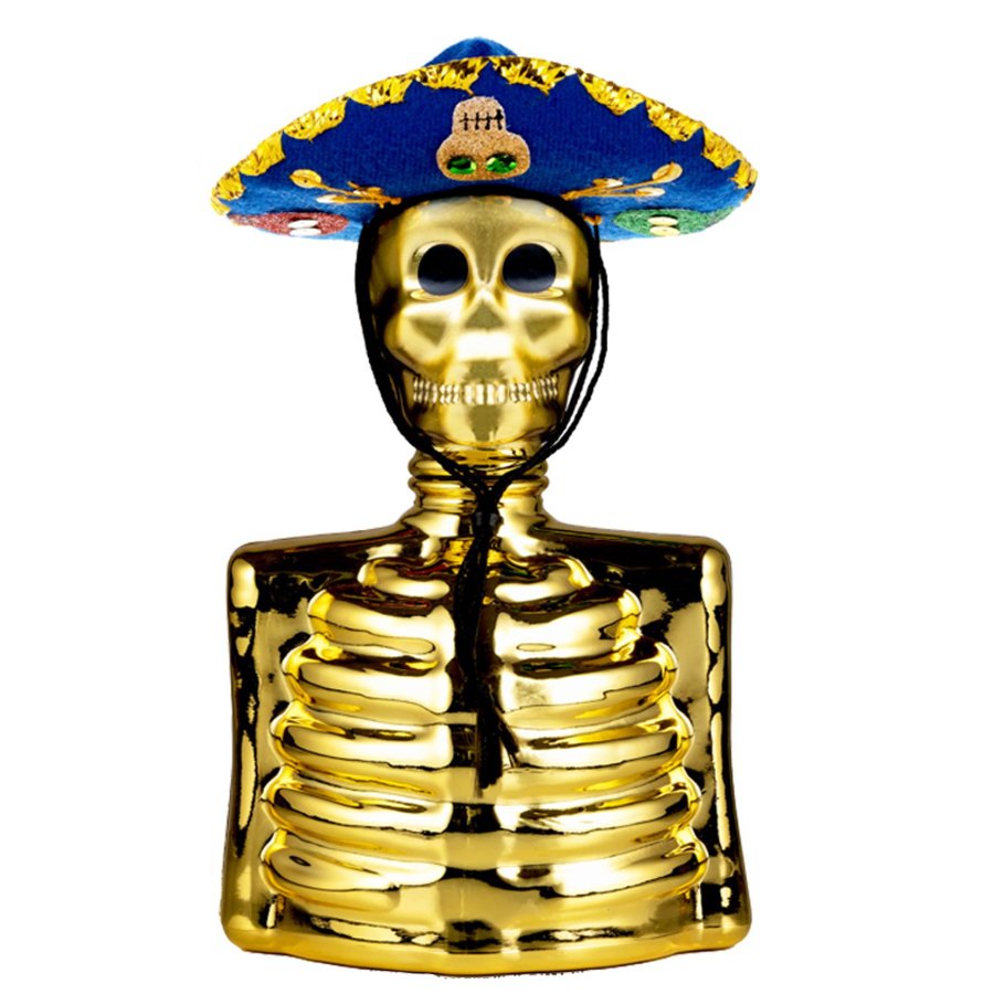 Skelly Collection Ultra Premium Añejo Tequila 100% de Agave (Gold Edition With Mariachi Hat)